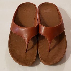 Fitflop Ringer Brown Leather Sandals Size 10